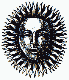 Солнечное лицо. Здесь солнечная корона показана в виде львиной гривы. Это тонкое напоминание о том факте, что когда-то летнее солнцестояние происходило в созвездии Льва, Небесного Льва.